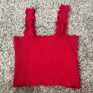 Hollister crop top in red size small.